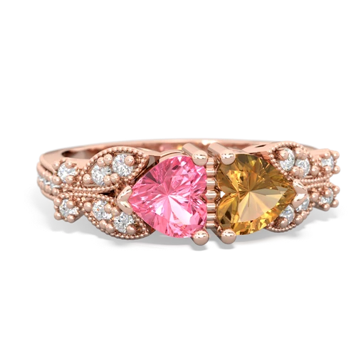 pink sapphire-citrine keepsake butterfly ring