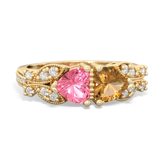 pink sapphire-citrine keepsake butterfly ring