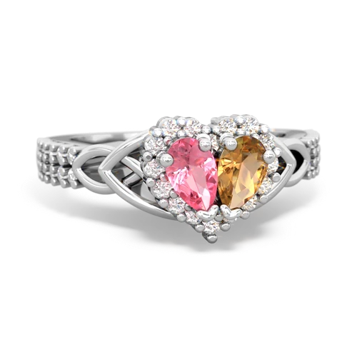 pink sapphire-citrine keepsake engagement ring