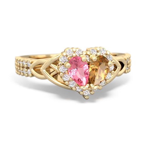 pink sapphire-citrine keepsake engagement ring