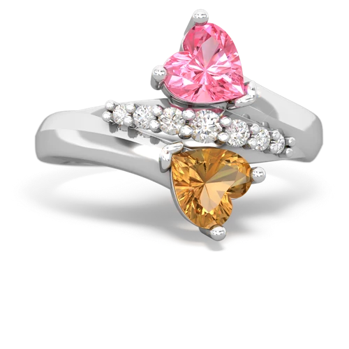 pink sapphire-citrine modern ring