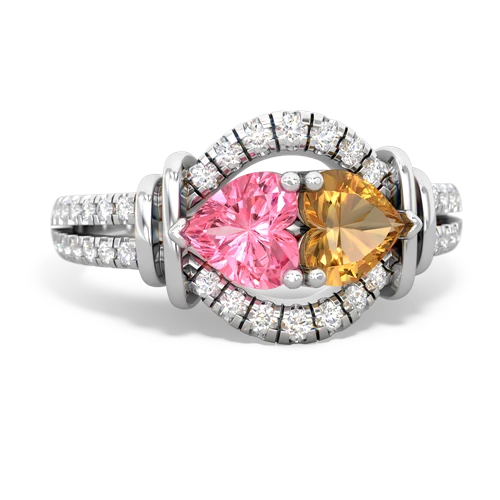 pink sapphire-citrine pave keepsake ring