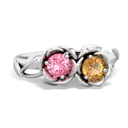 pink sapphire-citrine roses ring