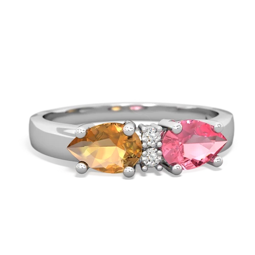 pink sapphire-citrine timeless ring