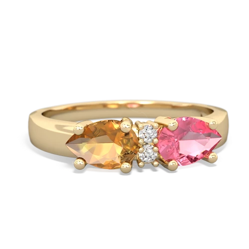 pink sapphire-citrine timeless ring