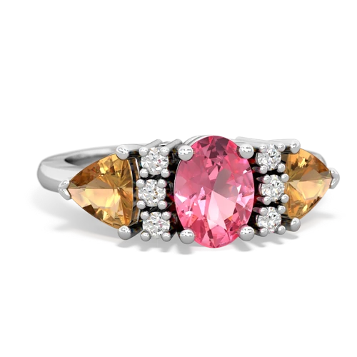 pink sapphire-citrine timeless ring