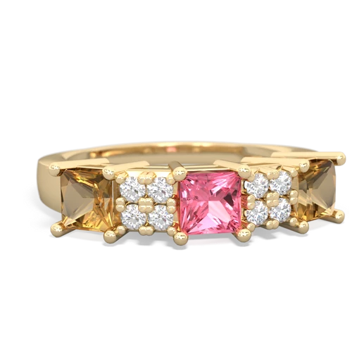 pink sapphire-citrine timeless ring