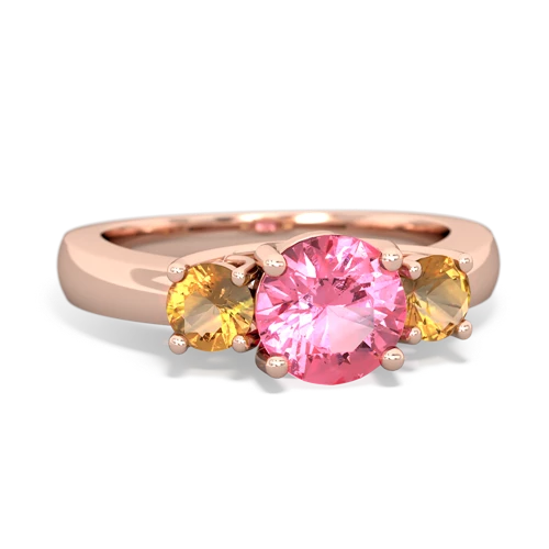 pink sapphire-citrine timeless ring