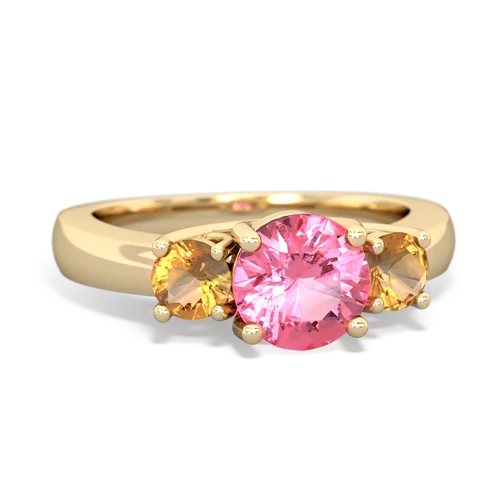 pink sapphire-citrine timeless ring