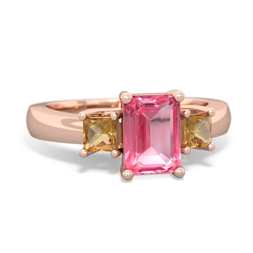 pink sapphire-citrine timeless ring