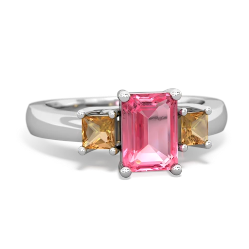 pink sapphire-citrine timeless ring