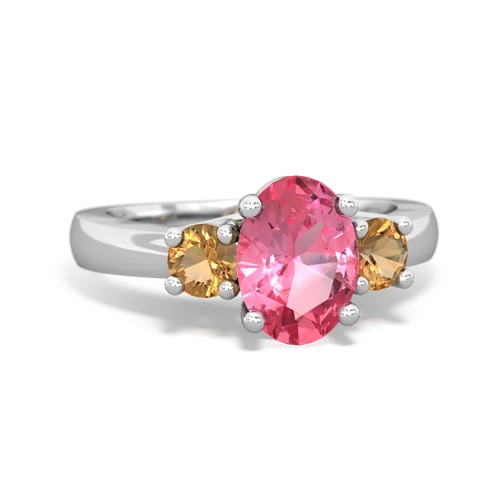 pink sapphire-citrine timeless ring