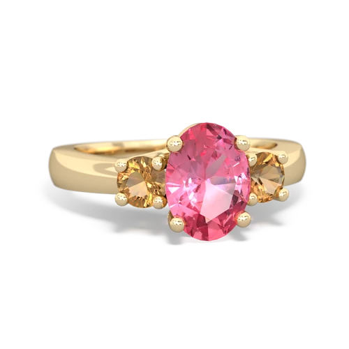 pink sapphire-citrine timeless ring