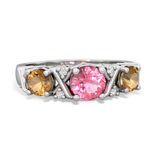 pink sapphire-citrine timeless ring