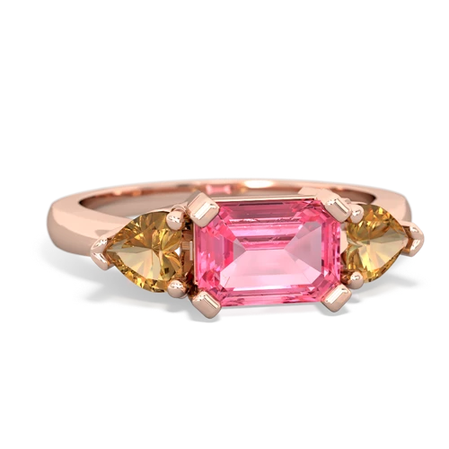 pink sapphire-citrine timeless ring