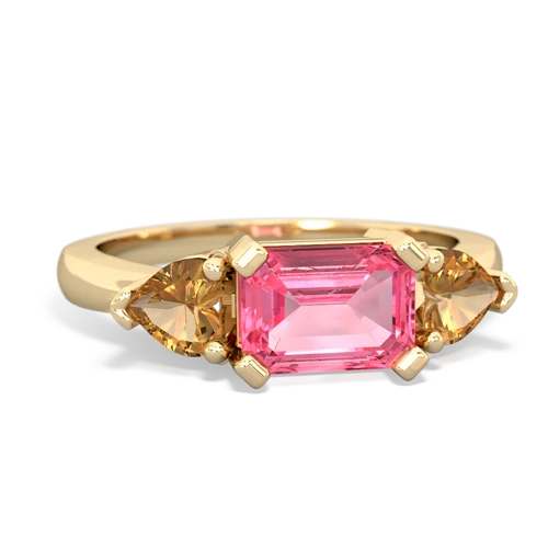 pink sapphire-citrine timeless ring