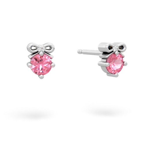 pink sapphire bows earrings