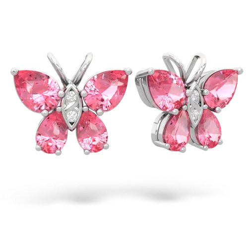 pink sapphire butterfly earrings