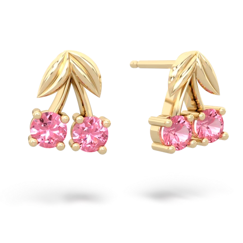 pink sapphire cherries earrings
