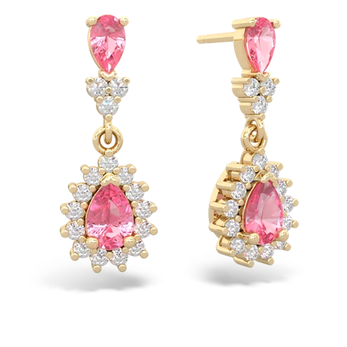 pink sapphire dangle earrings