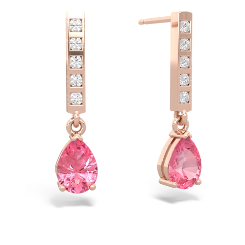 Lab Pink Sapphire Drop Lab Created Pink Sapphire earrings Earrings