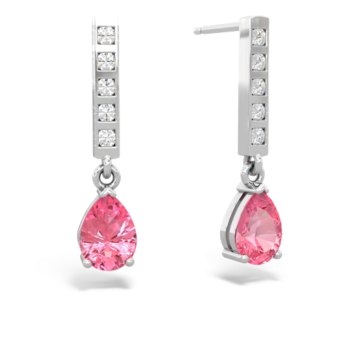 pink sapphire diamond drop earrings