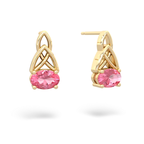 Lab Pink Sapphire Celtic Trinity Knot Lab Created Pink Sapphire earrings Earrings