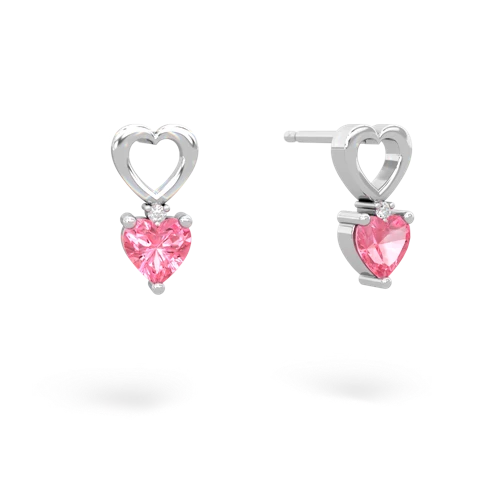 Lab Pink Sapphire Hearts and Hearts Lab Created Pink Sapphire earrings Earrings
