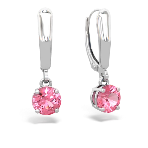 pink sapphire lever-back earrings