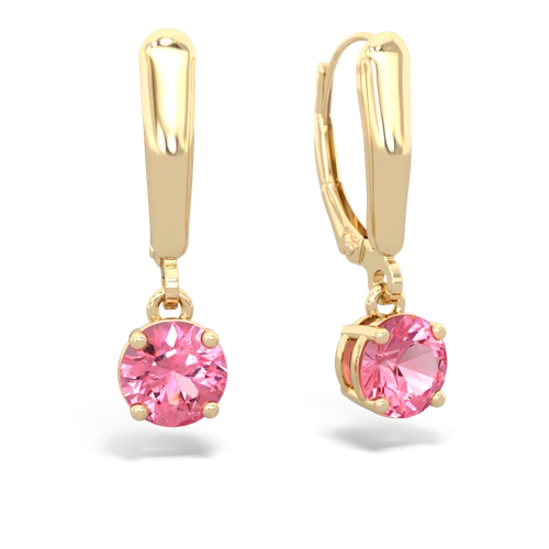 pink sapphire lever-back earrings