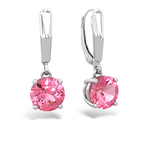 pink sapphire lever-back earrings