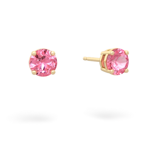 Lab Pink Sapphire Round Stud Lab Created Pink Sapphire earrings Earrings