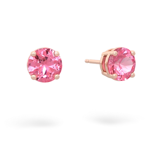 Lab Pink Sapphire Round Stud Lab Created Pink Sapphire earrings Earrings