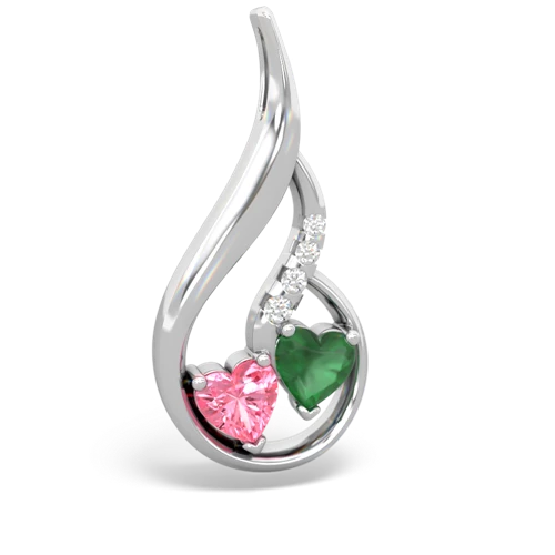 pink sapphire-emerald keepsake swirl pendant