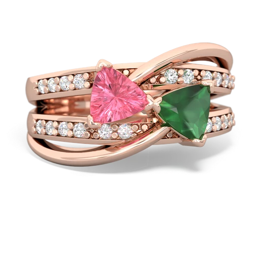 pink sapphire-emerald couture ring
