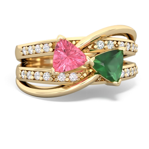 pink sapphire-emerald couture ring