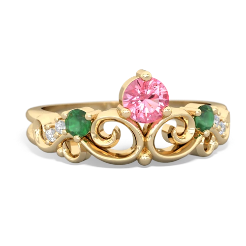 Lab Created Pink Sapphire with Genuine Emerald and Genuine Tanzanite Crown Keepsake ring