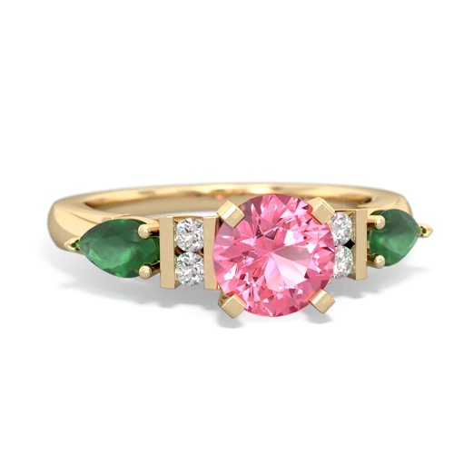 pink sapphire-emerald engagement ring
