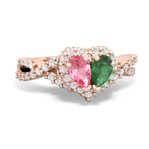 pink sapphire-emerald engagement ring