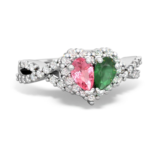 pink sapphire-emerald engagement ring