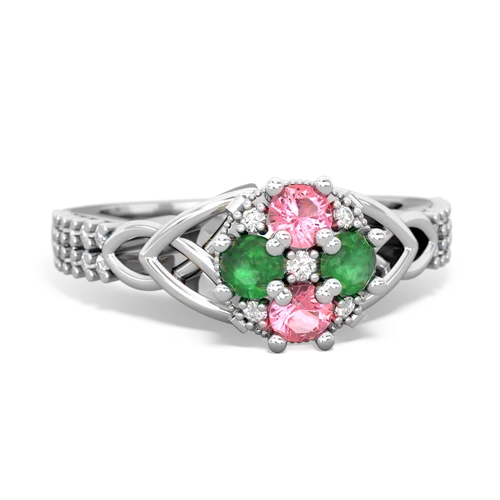 pink sapphire-emerald engagement ring