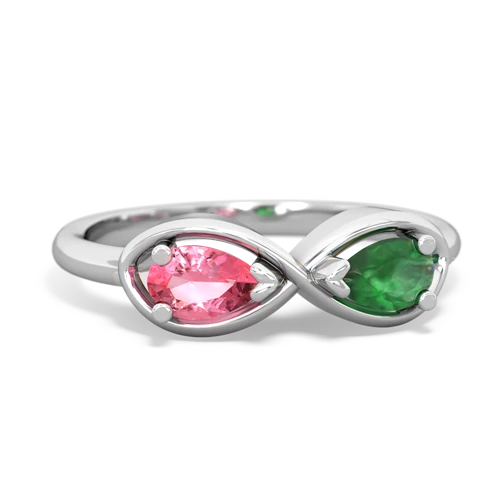 Lab Pink Sapphire Lab Created Pink Sapphire with Genuine Emerald Infinity ring Ring