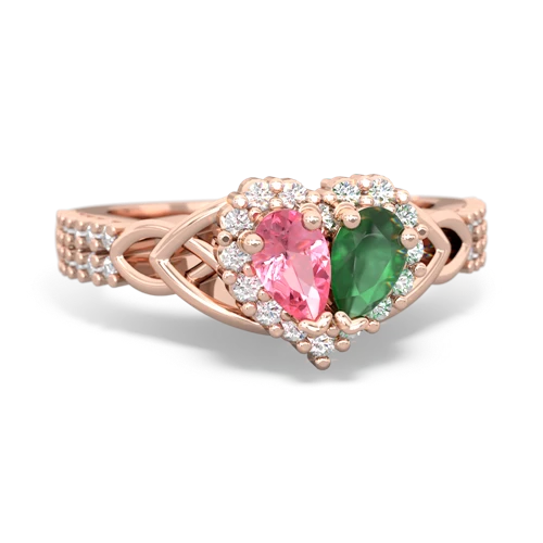 pink sapphire-emerald keepsake engagement ring