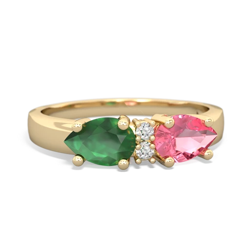 pink sapphire-emerald timeless ring