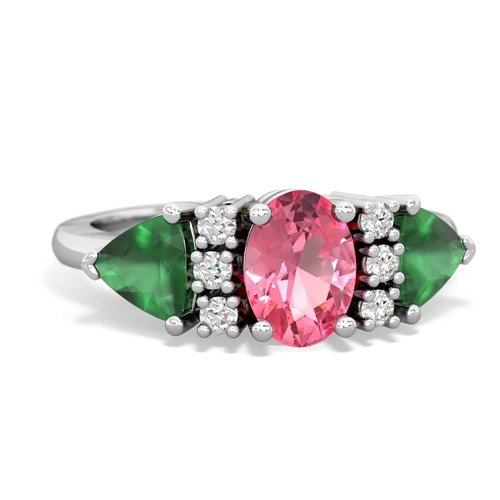 pink sapphire-emerald timeless ring