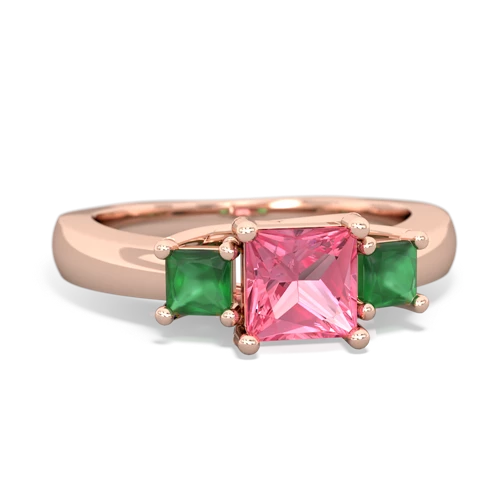 pink sapphire-emerald timeless ring