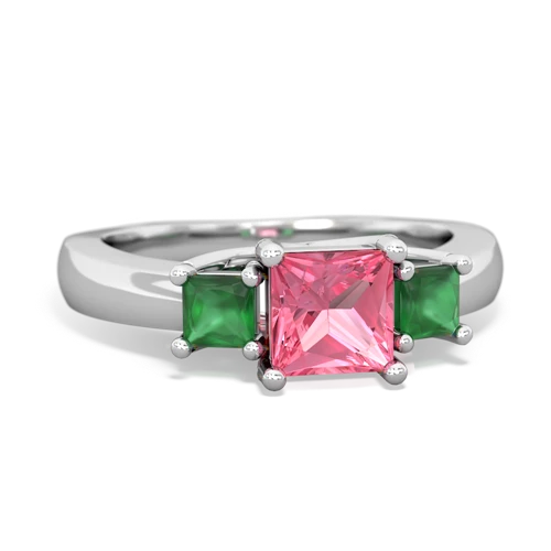 pink sapphire-emerald timeless ring