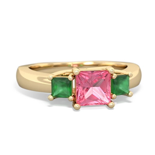 pink sapphire-emerald timeless ring