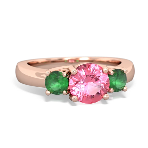 pink sapphire-emerald timeless ring