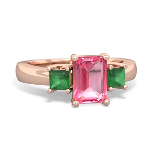 pink sapphire-emerald timeless ring